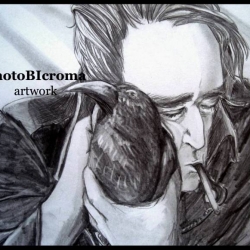 Man with raven